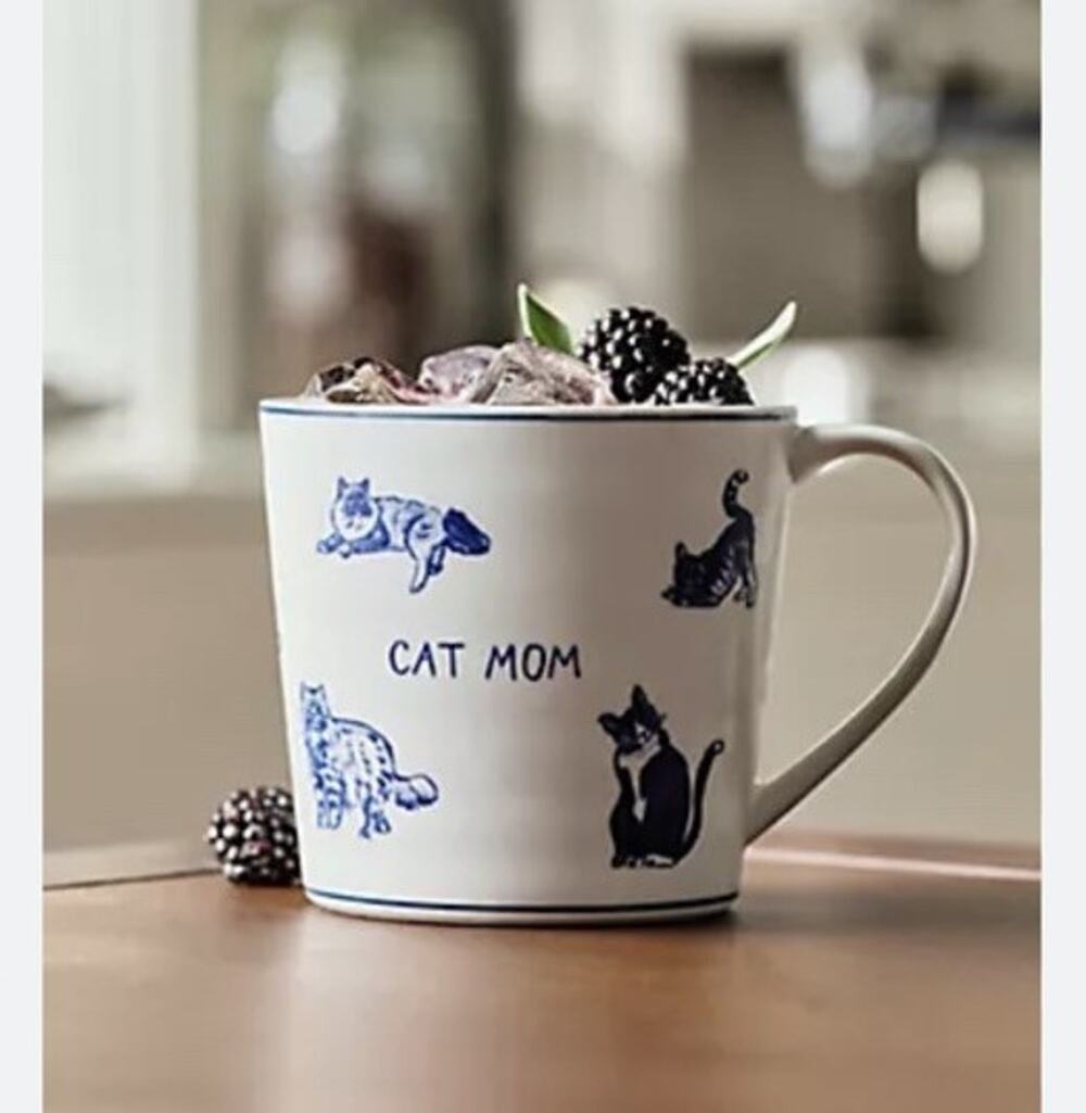 Anthropologie Molly Hatch Stoneware Cat Mom Mug Single